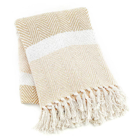 Natural Stripe Rethread Throw