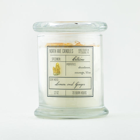 North Ave Candle: Citrine, Lemon + Ginger