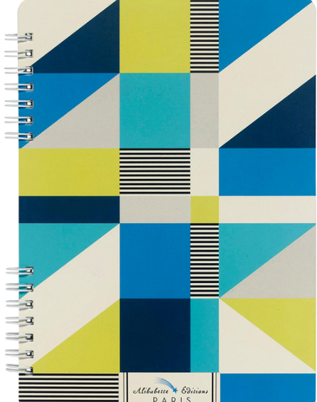 Cubic: Geometric Shapes of Blue, Green & White Journal | Sketchbook | Notebook