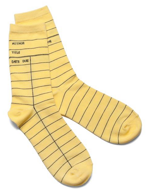 Yellow Library Card Socks