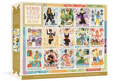 Women in Art Puzzle: Fearless Creatives Who Inspired the World (500-Piece Jigsaw Puzzle and Poster)