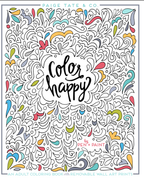 Color Happy: An Adult Coloring Book of Removable Wall Art Prints