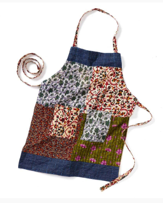 Little Cook's Upcycled Sari & Denim Apron