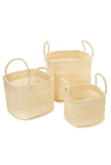 Open Weave Sisal Basket / Purse - NATURAL