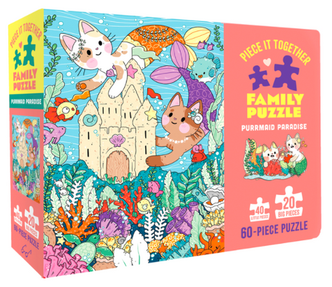 Piece It Together Family Puzzle: Purrmaid Paradise