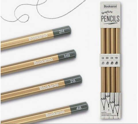 Bookaroo Graphite Pencils - Gold