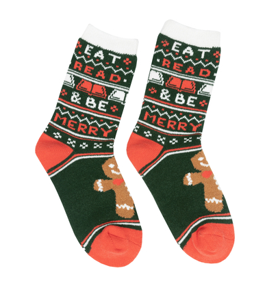 Eat, Read, & Be Merry Cozy Socks