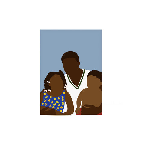 Aya Greeting Card: Daddy & Children