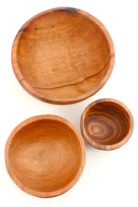 Wild Olive Wood Condiment Bowls (Set of 3)