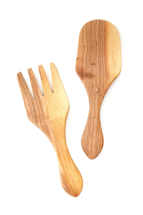 Kenyan Olive Wood Spade Mini Salad Servers